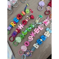 Personalized Keychain Beads with Name Bag Phone Charm Customized Gift Giveaway Souvenir