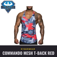 【AUTHENTIC】RYDERWEAR Commando Mesh T-Back Red - Apparel Clothes