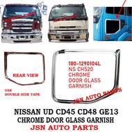 J129S01 CHROME DOOR GLASS GARNISH NISSAN UD CH520 CD45 CD48 GE13 CKA45 LORRY TRUCK