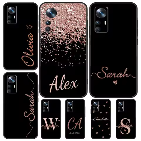 Bling Personalised Name Plating For POCO X5 X3 Pro M5 M5s F4 X4 F3 F5 Case For Xiaomi 13 13T Pro 12 