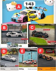 Tarmac Works R8 Hello kitty Jesko Imola benz S Class Mitsubishi Lancer Evolution MCL36 TW