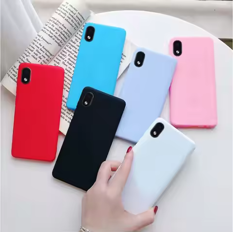 Black Matte Phone Case For Samsung Galaxy M01 A01 A10 A10E A20 A20E A30 A40 A50 A70 S A11 A21S A31 A