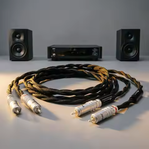 Ultra-Low Noise 7N OCC Signal Cable – 2RCA to 2RCA Silver Plated Wire for Home Audio Stereo – HiFi E