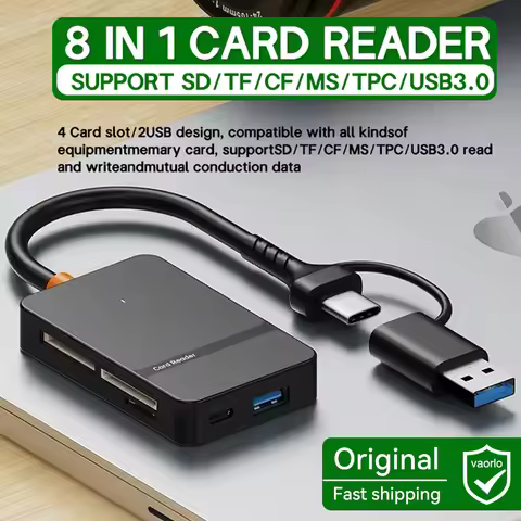 8 in 1 USB Card Reader 3.0 Card Reader SD Micro SD TF CF MS U Disk Compact Flash Card Adapter for La