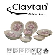 Claytan 10 PCS Dinner Set (4 Pax) Lead Safe Ceramic Tableware Microwave Safe - Splendor Light Pink