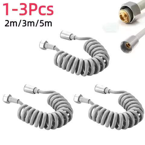 2m 3m 5m Soft Flexible Long Spring Shower Head Hose Tube Toilet Bidet Shattaff Sprayer Telephone Lin