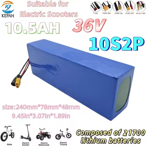 NEW 10S2P 36V 10.5Ah 21700 Battery Pack High Power 5C Rechargeable for Electric Motorcycle Bicycle S