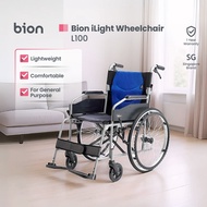 Bion iLight Wheelchair L100 | 17.3in Seat Lightweight Foldable Backrest Flip-up Footrests