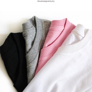 Tshirt oversized premium High Collar Vintage 290-300 gsm  100% Cotton Kain Sejuk Plain tshirt lelaki