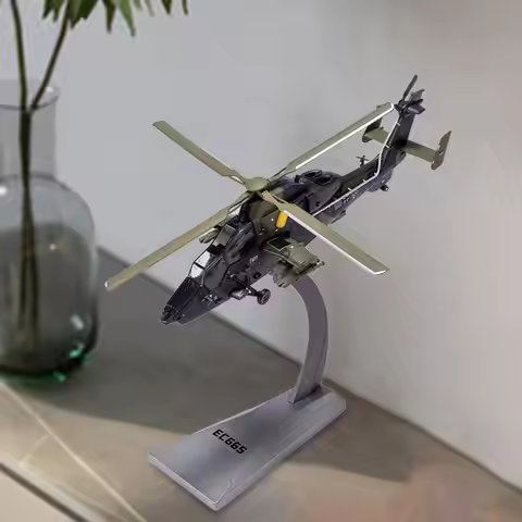Simulation 1/72 EC665 Helicopter Airplane Tabletop Decor Alloy Model for Living Room