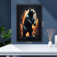 Digital art poster bear art paper glossy lamination size 21x30