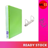 Macaron Color Folder Data Storage Binder PP Office Punch File A4 2D Ring File (35mm)