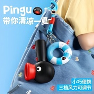 Pingu summer small fan gift set portable handheld outdoor birthday gift for girls electric fan