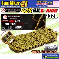 YOSHIPOWER 428 O-Ring Motorcycle Chain Rantai Motor Tebal ORIGINAL Heavy Duty O Ring OR 132L Gold Ch