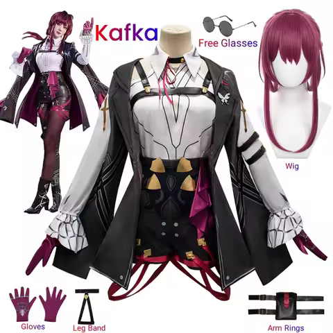 Honkai Star Rail Cosplay Costume Honkai Kafka Cosplay Costume Helloween Party Suit with Wig Kafka Ou