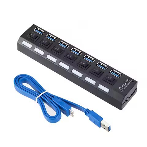 4/7 Port Hub Splitter USB 3.0 Hub USB HUB Splitter Multi USB 3.0 Hub Multiple With Power Adapter Com