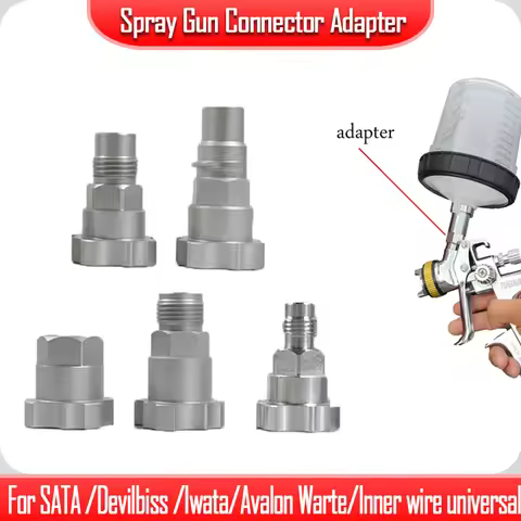 Spray Gun Connector Adapter Aluminum Alloy For SATA /Devilbiss /Iwata/Avalon Warte/Inner wire univer