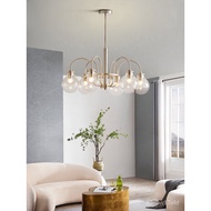 Living Room Chandelier Retro Simple Study and Restaurant Lamps Nordic Creative Middle Ancient Glass Magic Bean Bedroom L
