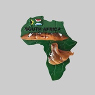 South Africa Flag Africa Map Resin Refrigerator Magnet Animal Cultural and Creative Tourism Commemor