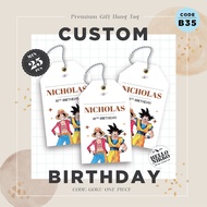 Gift TAG birthday B35 - Goku One Piece birthday greeting card