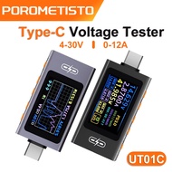 POROMETISTO  UT01C Digital Voltmeter 240W Type-C To USB Tester Fast Charging Trigger Meter HD IPS Di