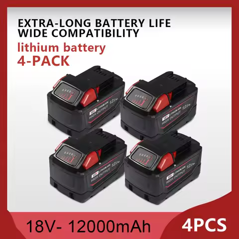 18V 12.0Ah 15cores 1/2/4-Pack Battery for Milwaukee M18 Compatible with 48-11-1890 48-11-1850