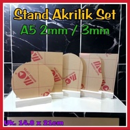 Akrilik Stand Kayu A5 / Akrilik 2MM A5 / Akrilik 3MM A5 ( )