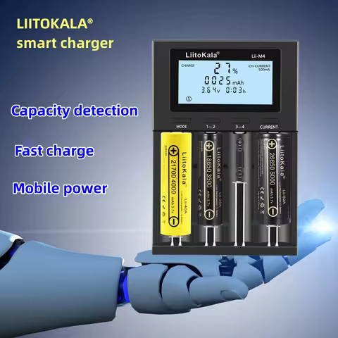 Liitokala Lii-402 M4 For 1.2V 3.7V 3.2V AA AAA 18650 18350 26650 20700 21700 NiMH Lithium Battery Ch