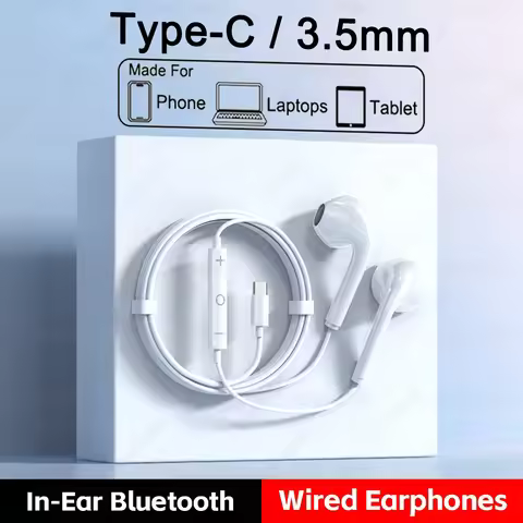 Original Headphones For Xiaomi mi 14T 15 in-ear Earphones Redmi Note 14 12 13 Pro Type C 3.5mm Wired