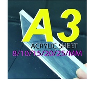 A3 TRANSPARENT ACRYLIC / PLASTIK JERNEH SAIZ A3 / A3 SIZE ACRYLIC