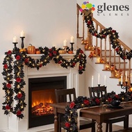 GLENES Halloween Maple Leaf Rose Vine, Gothic Style Maple Leaves Maple Leaf Garland, Fireplace Plast