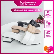 Dép cao gót nữ 3p đế vuông quai ngang kiểu đẹp hàn quốc giá rẻ đi tiệc chơi làm đều đẹp học sinh đi