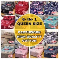 ❤️CADAR KATIL QUEEN❤️PACTHWORK TAK PANAS TEBAL COTTON HIGH QUALITY QUEEN ZANDDA 6IN1