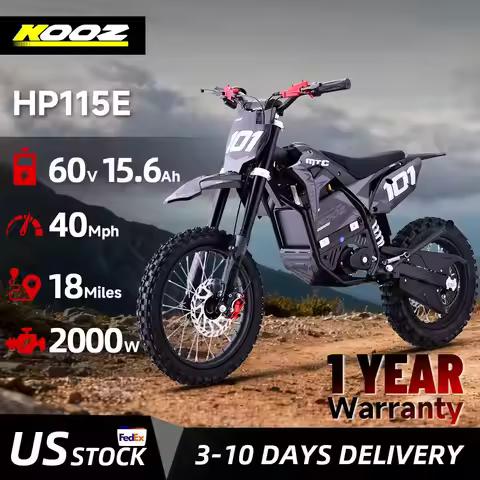 KOOZ HP115E 60V 2000W Electric Motorcycle for Kids and Teens,Electric Dirt Bike Up to 40 MPH & 18 Mi