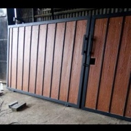pintu dorong full grc motif kayu