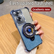 For OPPO A79 5G Case Shockproof Electroplated TPU Rotating Gyro Stand Cover Phone Casing For OPPOA79