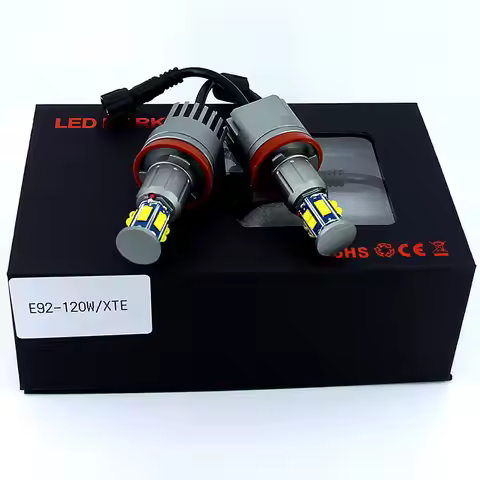 1 Set 2*120W 240W H8 Angel Eyes LED Marker XTE 4800LM White 6500K For BMW E90 E92 X5 E71 X6 E82 M3 E