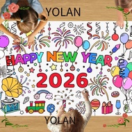 YOLANDAGOODS Giant Coloring Poster, DIY Coloring Happy  Year Doodle Art Banner, Interactive Art Craf