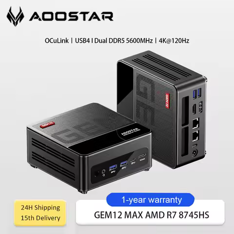 AOOSATR GEM12 Max Mini PC AMD Ryzen 7 8745HS High Performance Mini Desktop USB4 OCuLink DDR5 5600MHz