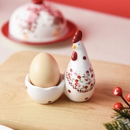 Ins Style Tableware Red Floral Egg Ceramic Egg Cup Egg Tray Creative Egg Cup Easter