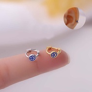 1 Piece Smiley Emoji 5mm Mini Hoop Earrings Helix Rook Tragus Piercing Copper with Zircon