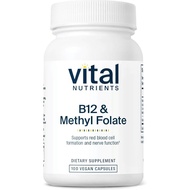 Vital Nutrients Vitamin B12 & Methyl Folate - Vegan Methylated Folate & B12 Supplement - 5-MTHF Plus