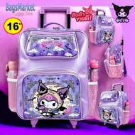 b2b_Shop Kids School Bag Backpacks With Wheels Cute Pattern (Kuromi-Mermaid) Sanrio
