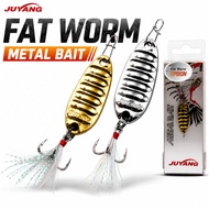 Fishing Spoon 5-20gram Treble Hook Bait Lure Jig Gewang Pancing Umpan Casting Ikan Juyang Fat Worm