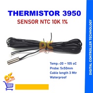 NTC 10K 1% 3950 Black waterproof3m