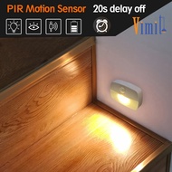 Vimite โคมไฟไร้สาย ไฟเซ็นเซอร์  Motion Sensor Light Led Night Light หลอดไฟใส่ถ่าน Stair Wardrobe Cab