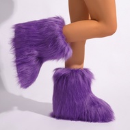 25DYM European American Cross-Border Imitation Fox Plush Snow Boots Warm Fluffy Fur y2k Hot Girl For