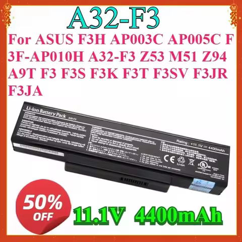 For ASUS F3H AP003C AP005C F3F-AP010H A32-F3 Z53 M51 Z94 A9T F3 F3S F3K F3T F3SV F3JR F3JA 11.1V 440