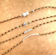 經典五色線 細手鍊系列 笑臉 銀珠 銀管 花生好事 純銀手鍊