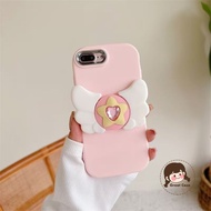 Cute Pink Wing Stand Phone Case For OPPO A5 A3 Pro A3X 5G A1K Find X8s+ X8 Pro X7 Ultra A12E A3S A53
